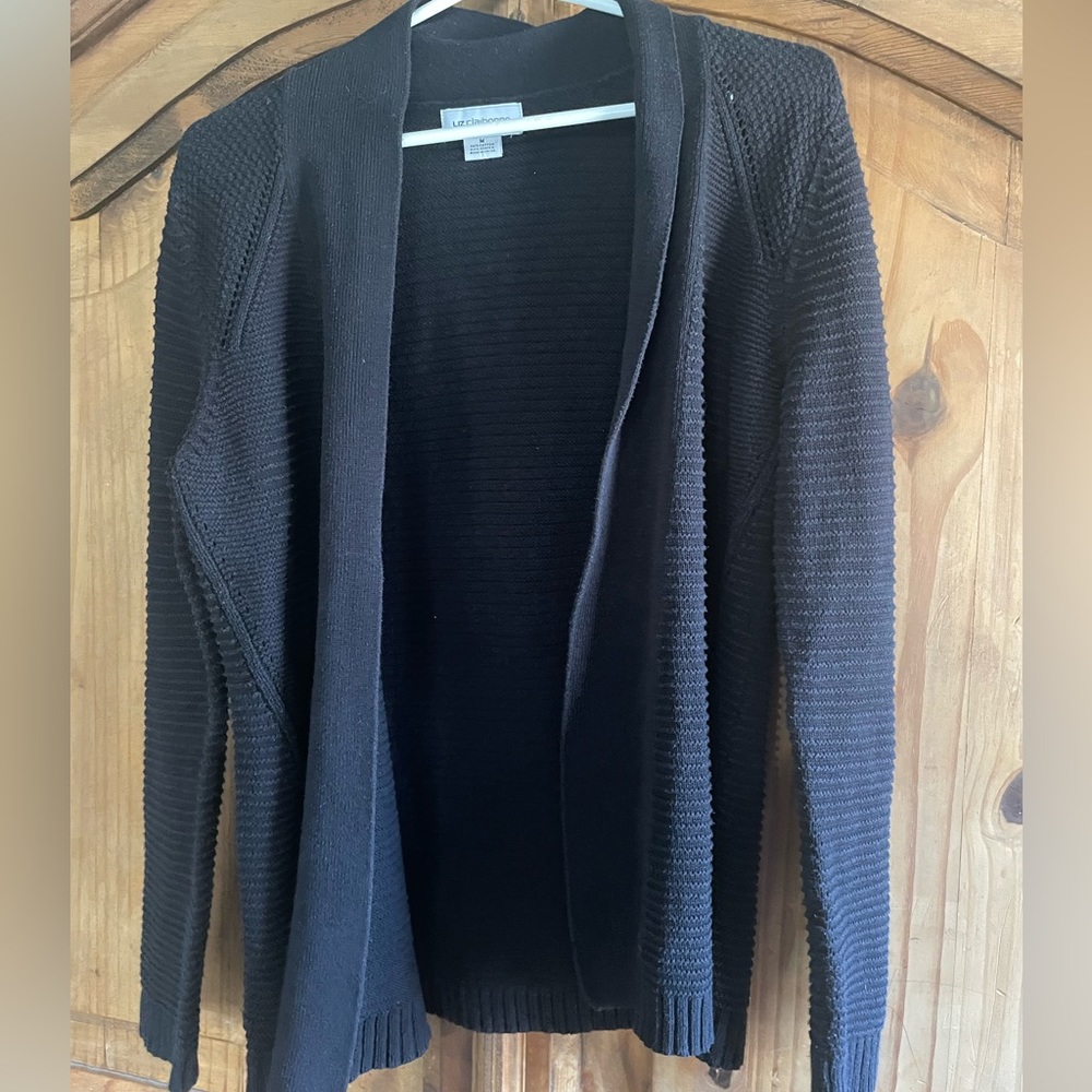 Liz Claiborne light cardigan. Black. Sz medium
